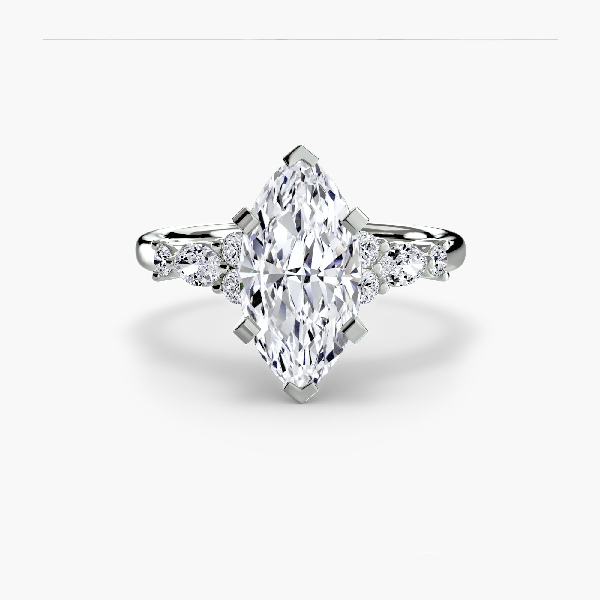 Inel Floral Accent Solitaire