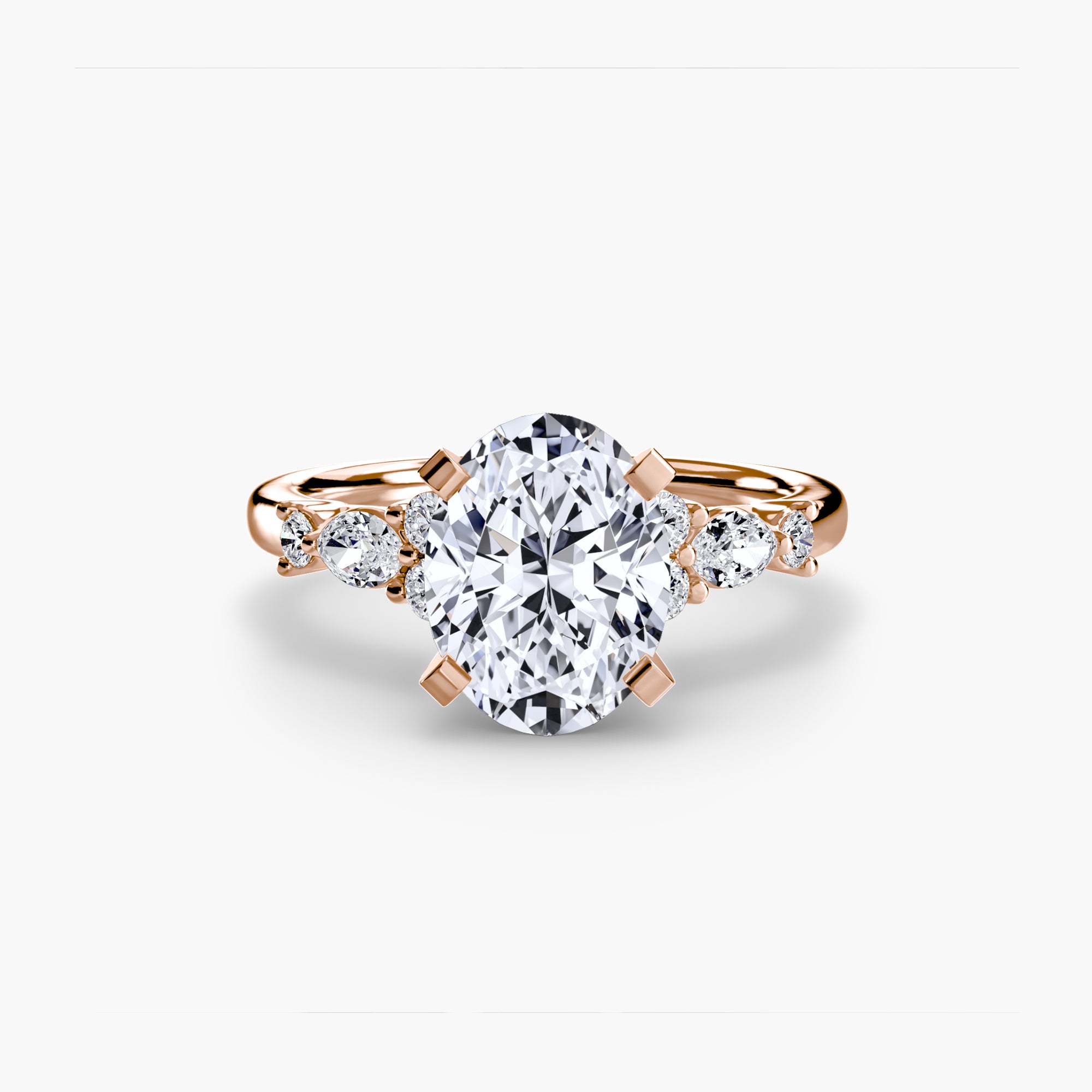 Inel Floral Accent Solitaire