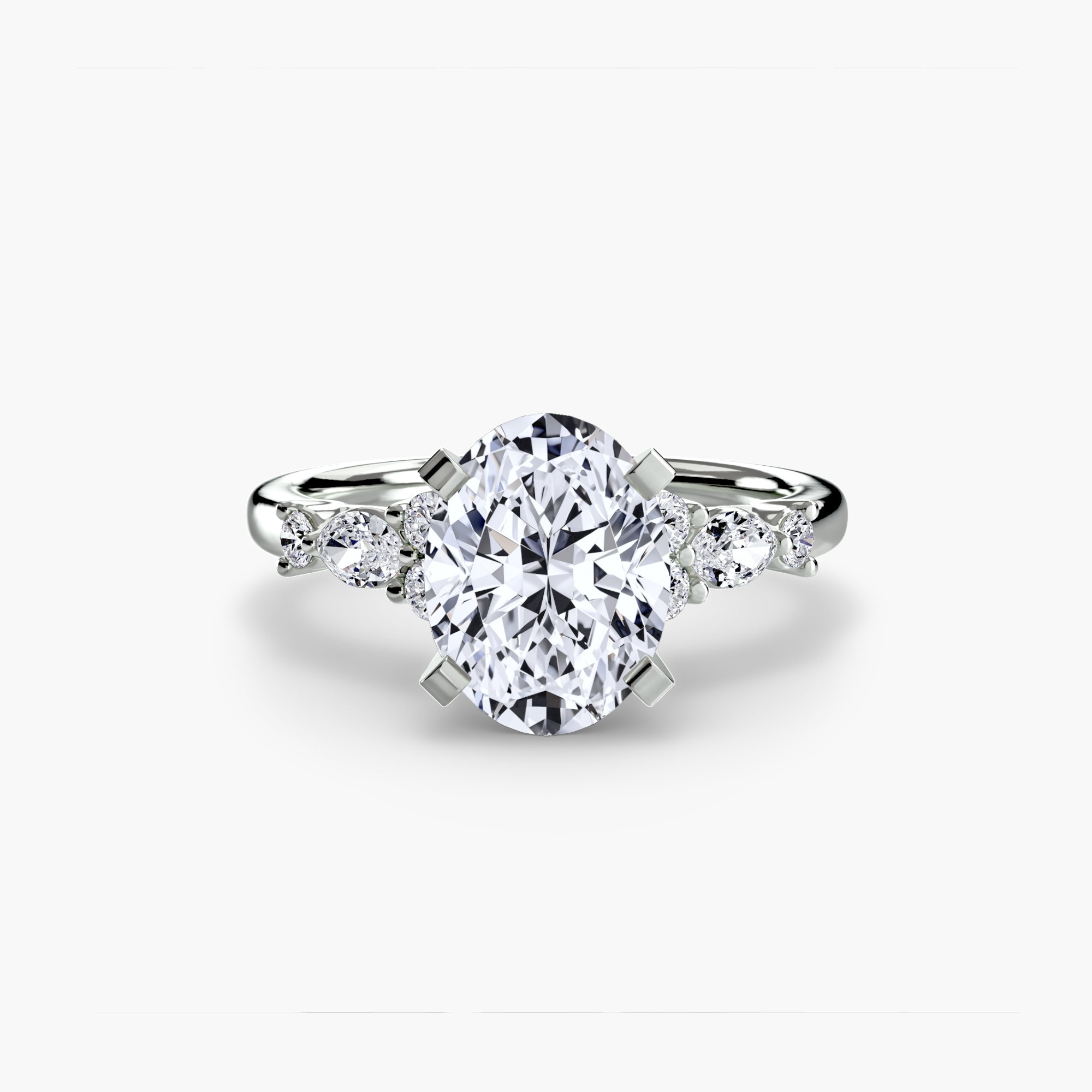 Inel Floral Accent Solitaire