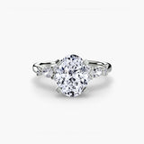 Inel Floral Accent Solitaire