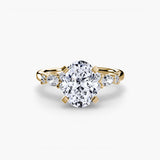 Inel Floral Accent Solitaire