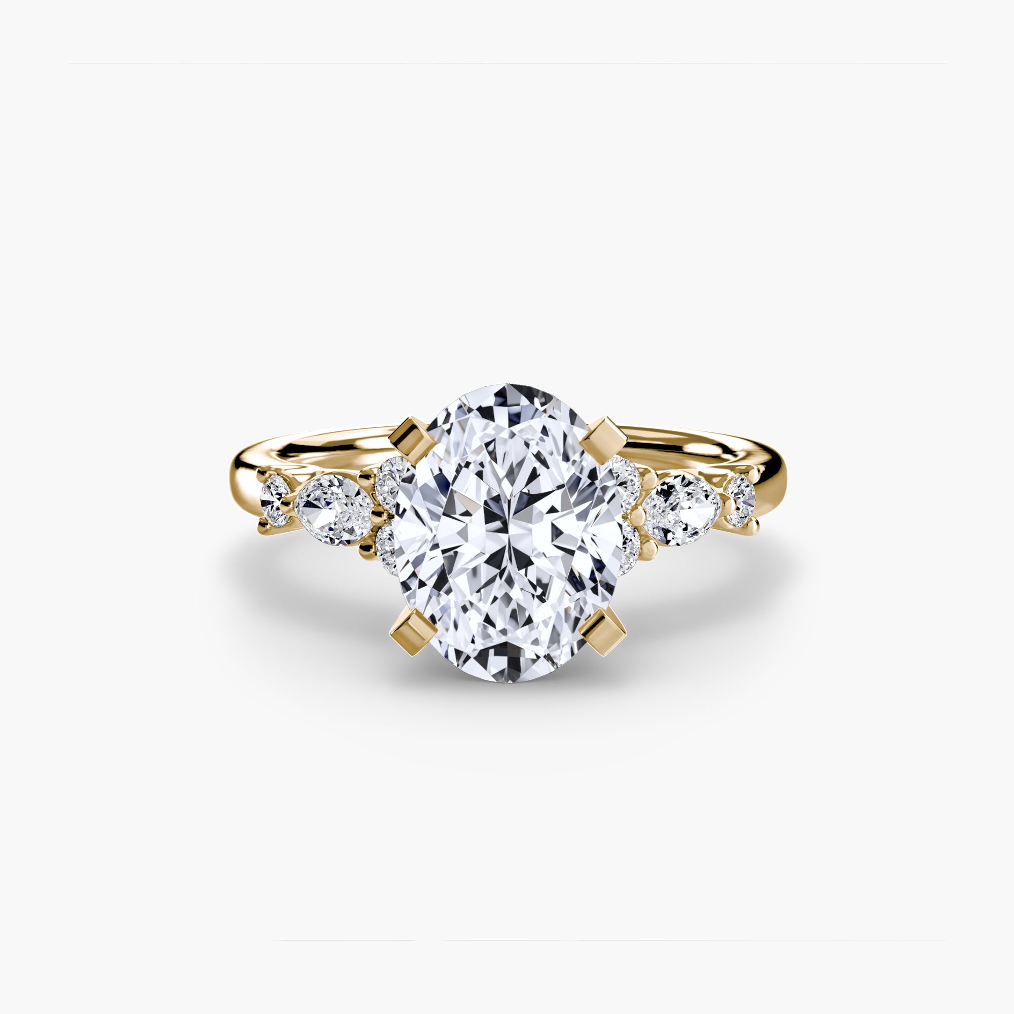 Inel Floral Accent Solitaire