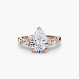 Inel Floral Accent Solitaire