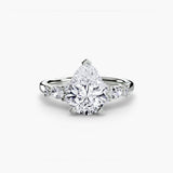 Inel Floral Accent Solitaire