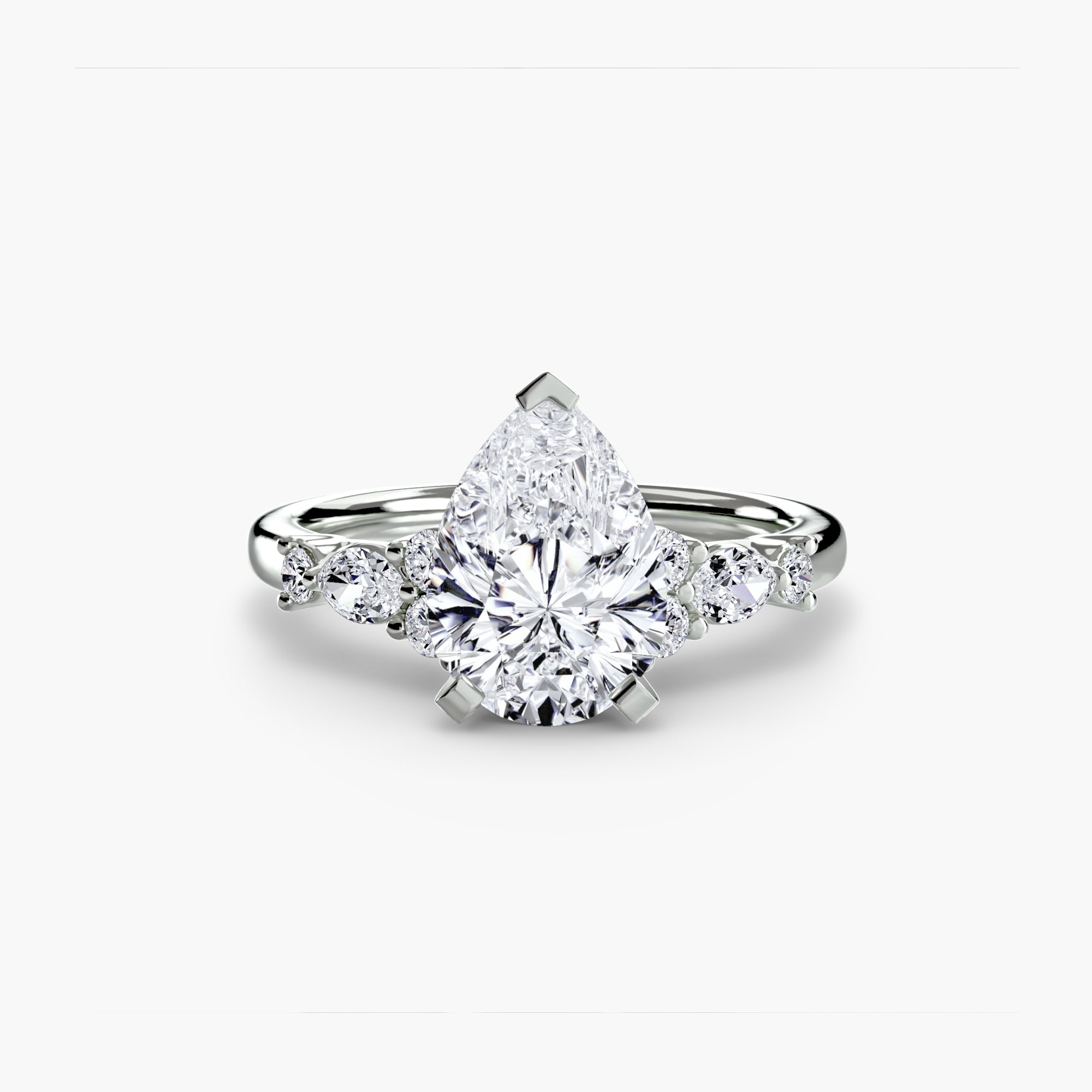 Inel Floral Accent Solitaire