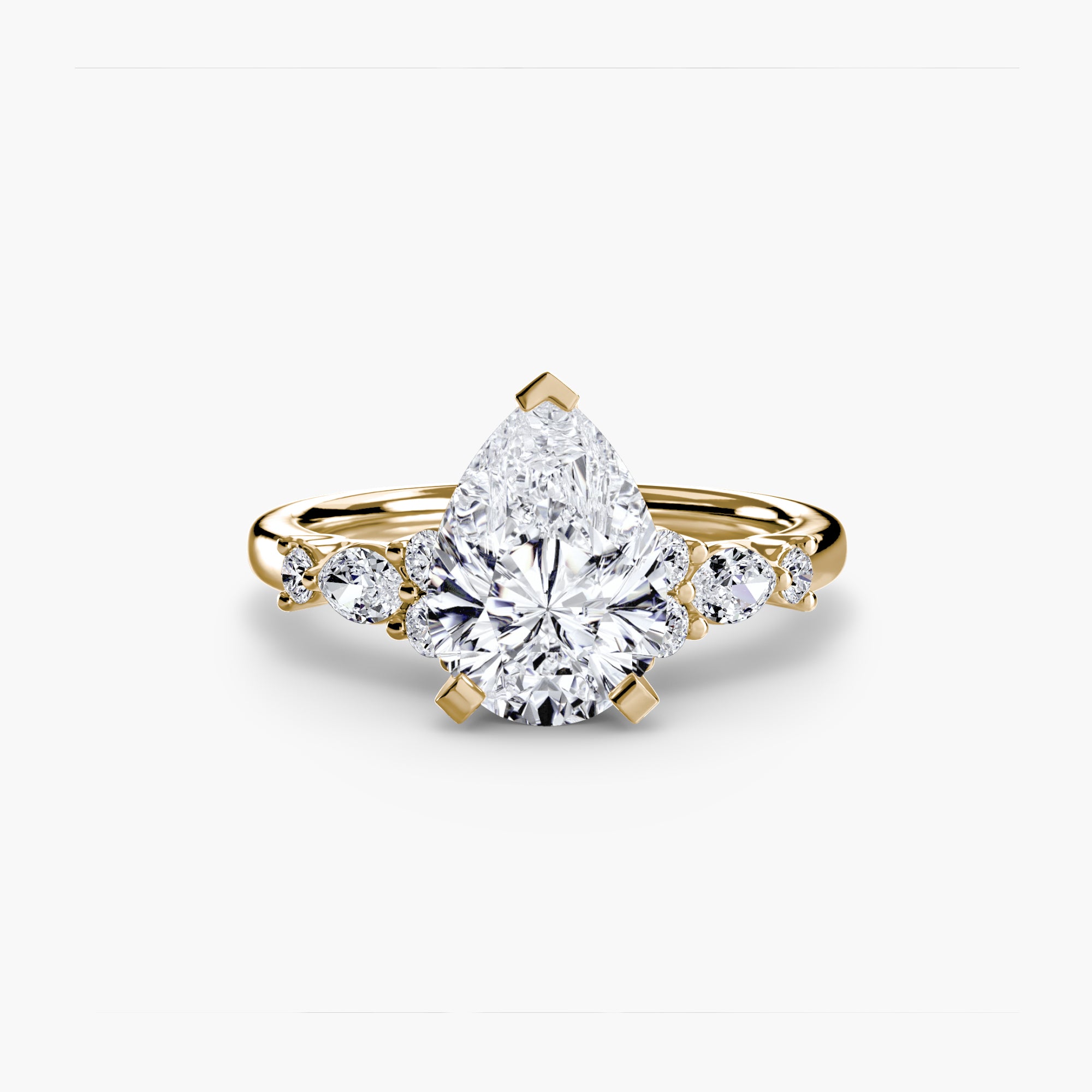 Inel Floral Accent Solitaire