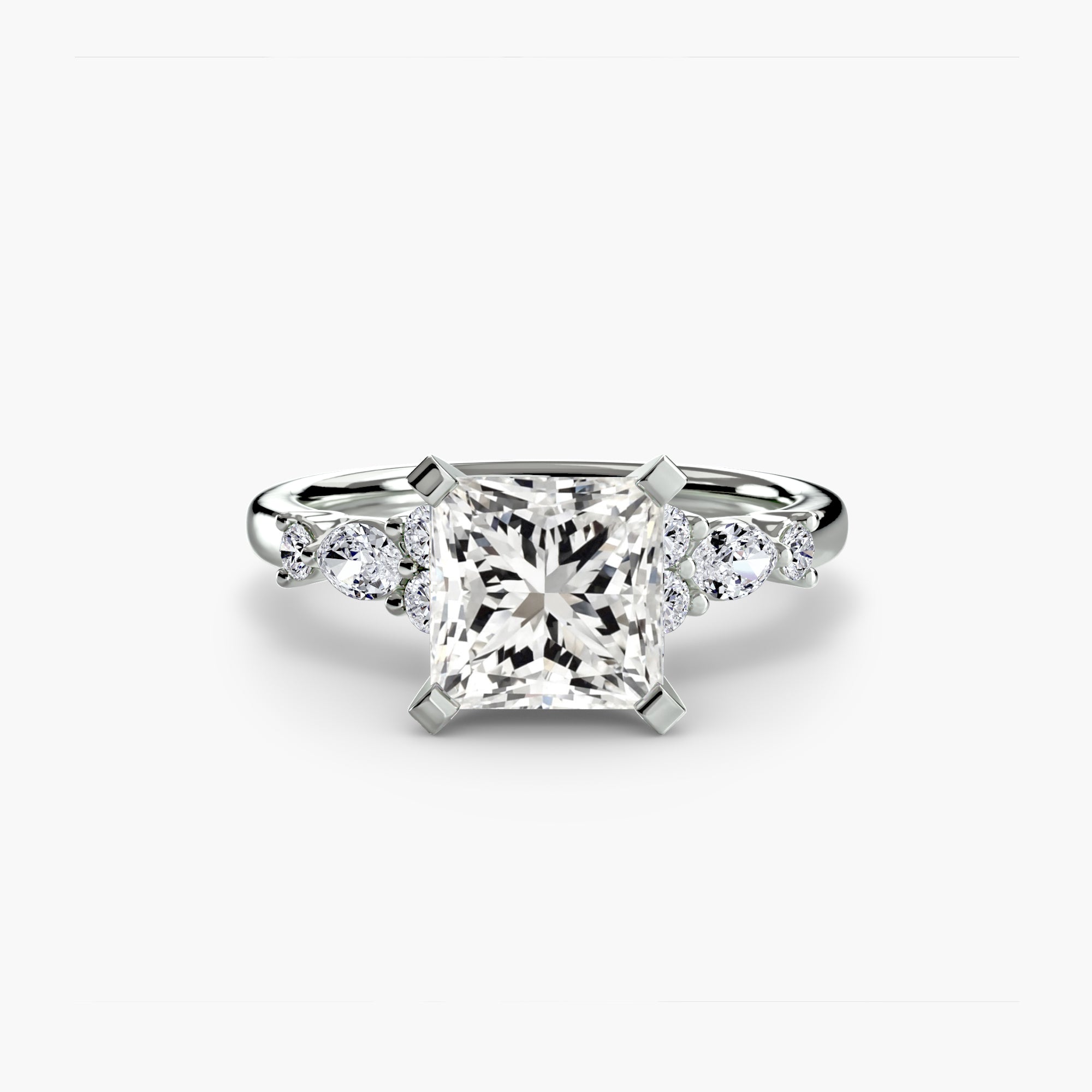 Inel Floral Accent Solitaire