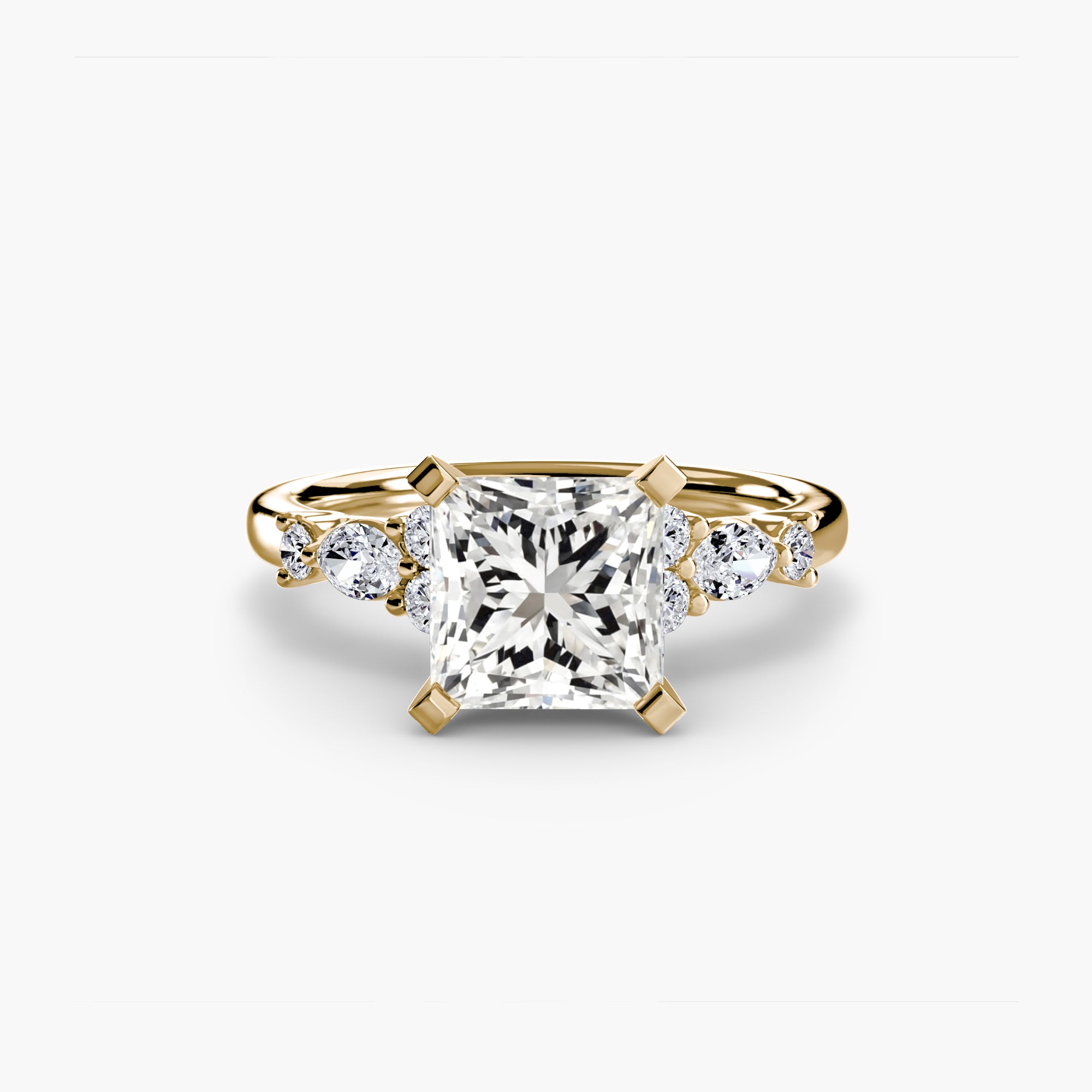 Inel Floral Accent Solitaire