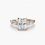 Inel Floral Accent Solitaire