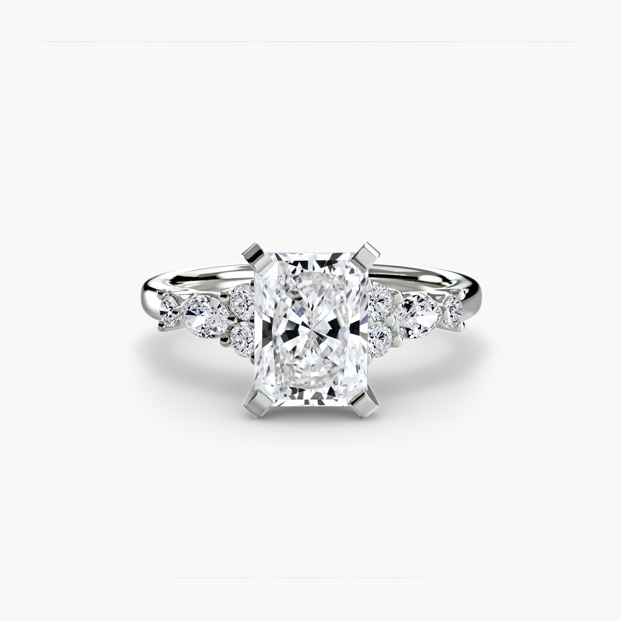 Inel Floral Accent Solitaire