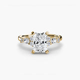 Inel Floral Accent Solitaire