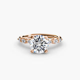 Inel Floral Accent Solitaire