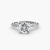 Inel Floral Accent Solitaire