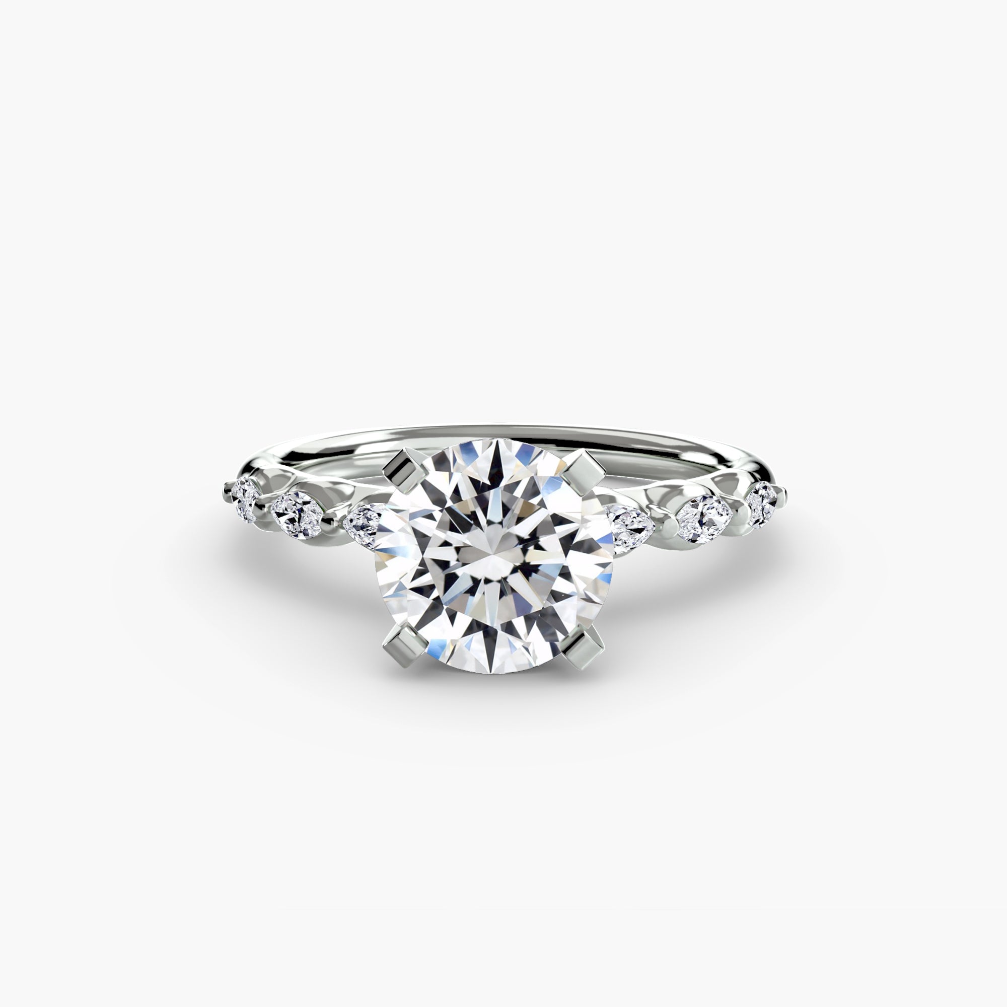 Inel Floral Accent Solitaire