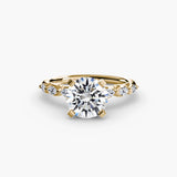 Inel Floral Accent Solitaire