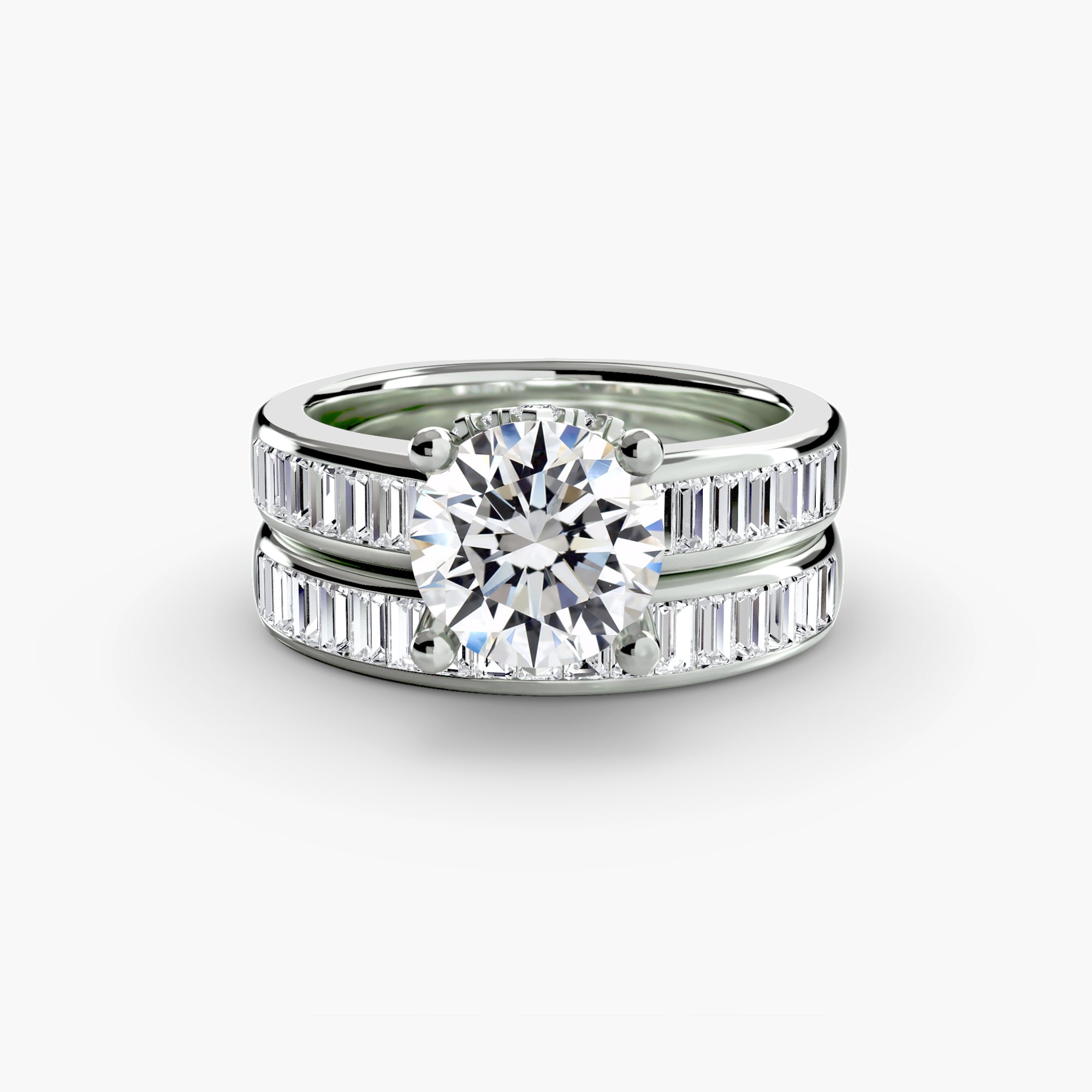 Inel Baguette Channel Solitaire