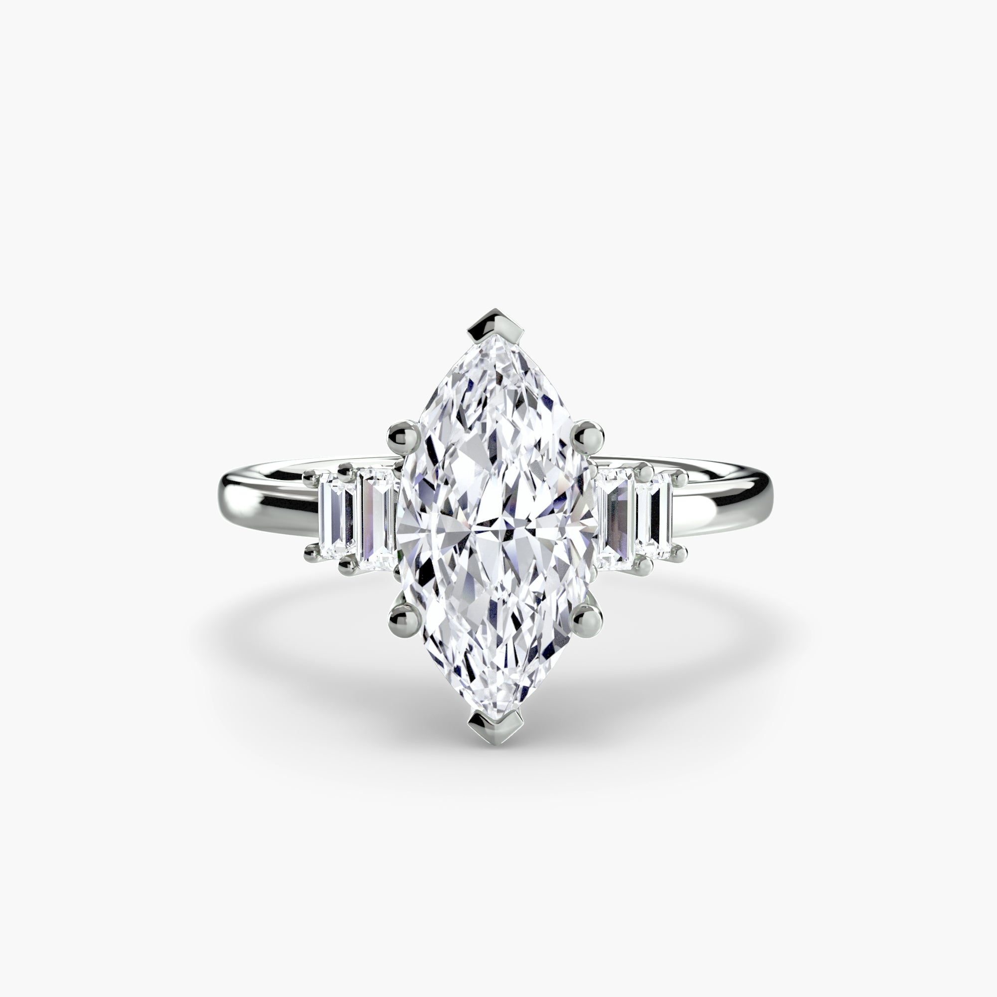 Inel Baguette Accent Solitaire