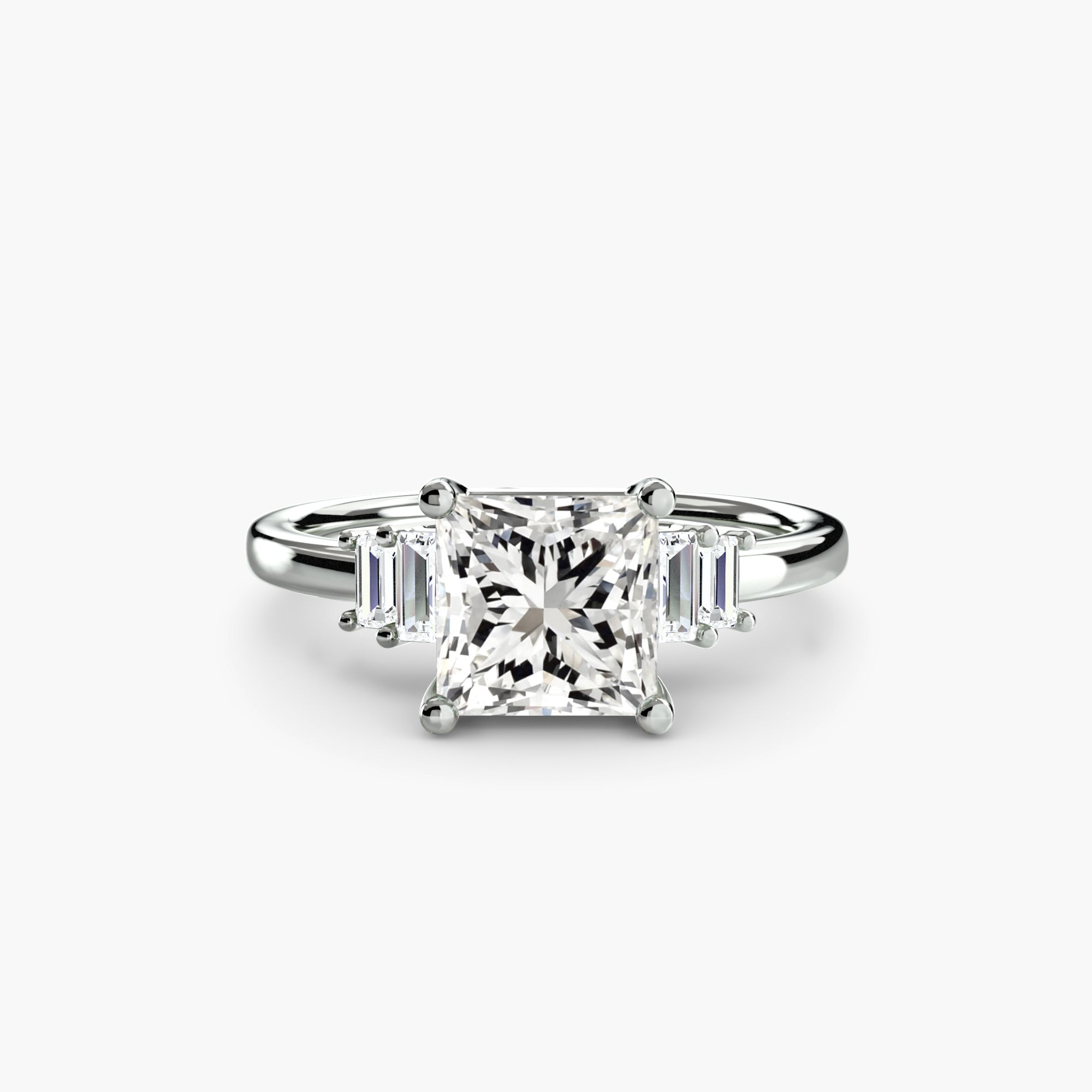 Inel Baguette Accent Solitaire