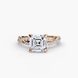 Inel Twisted Pave Solitaire