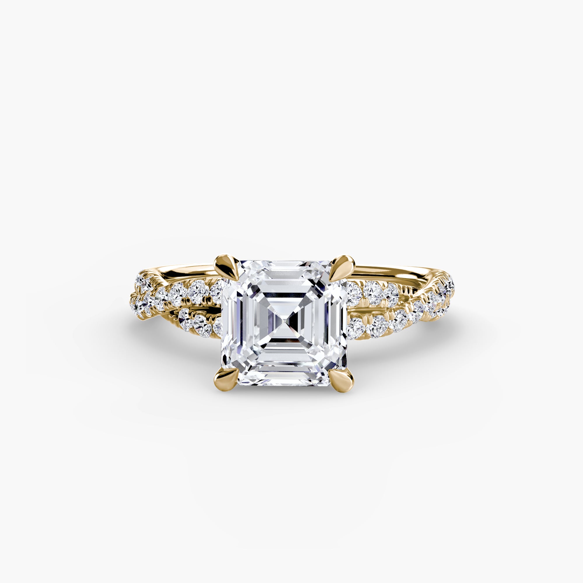 Inel Twisted Pave Solitaire