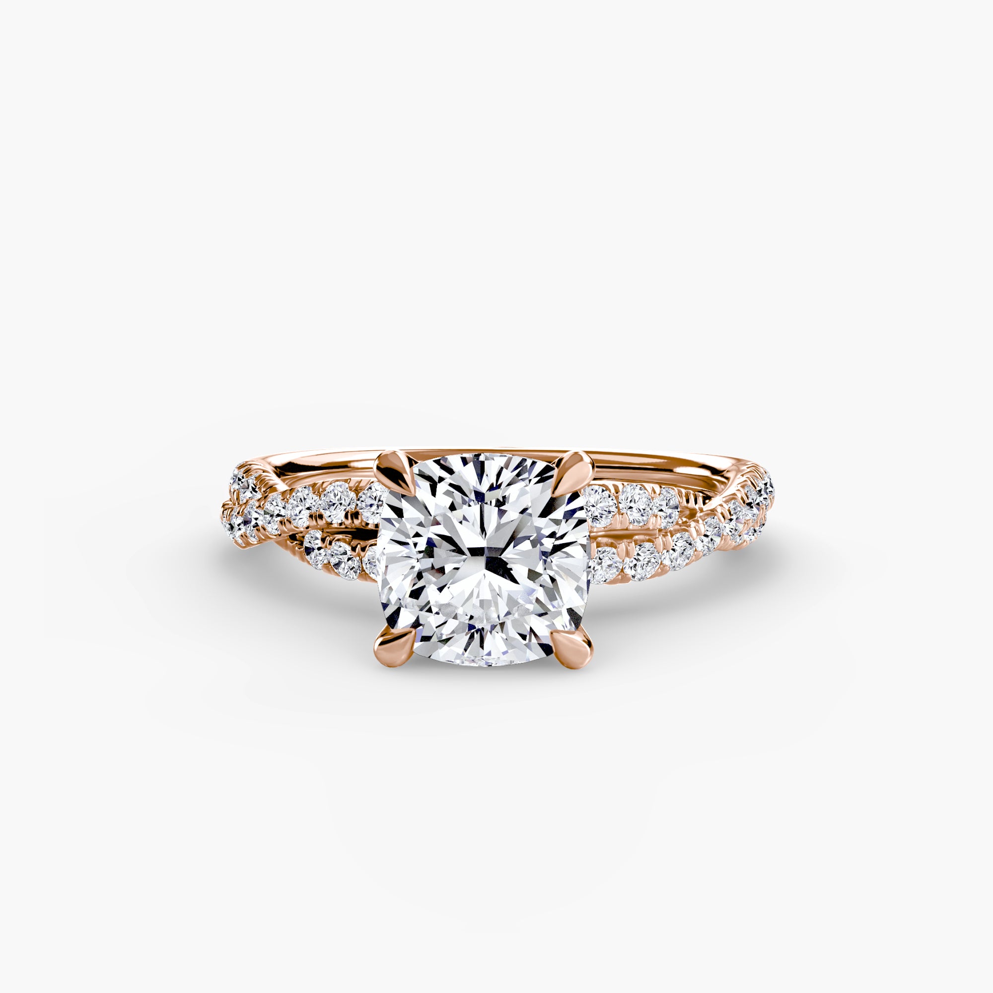 Inel Twisted Pave Solitaire
