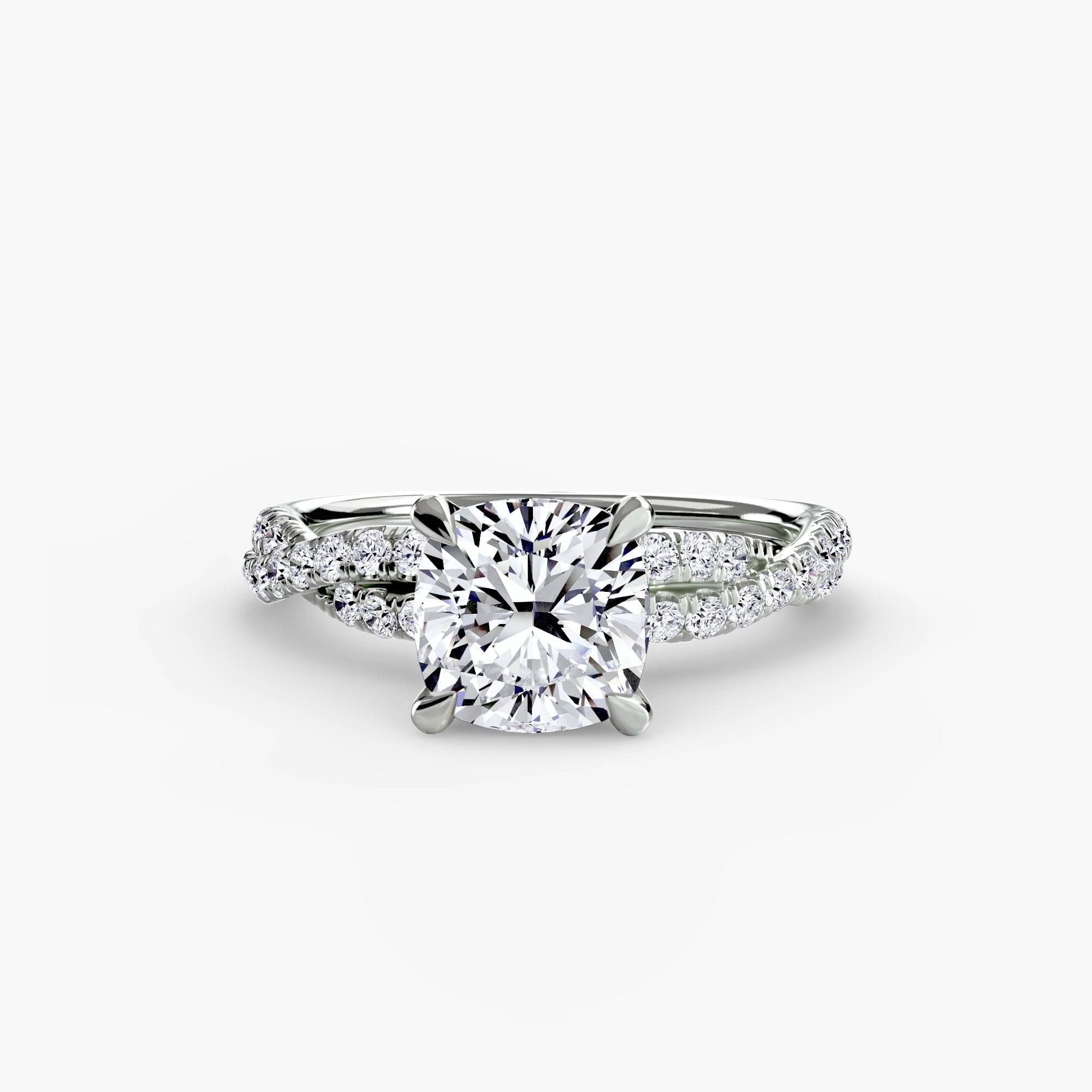 Inel Twisted Pave Solitaire