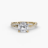 Inel Twisted Pave Solitaire