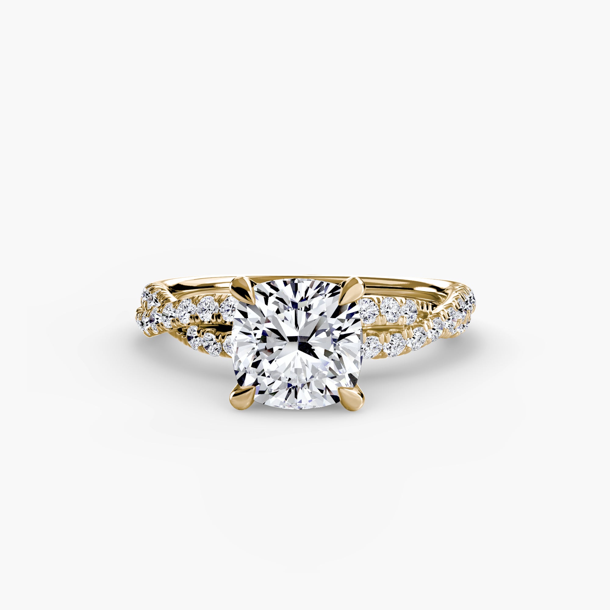 Inel Twisted Pave Solitaire