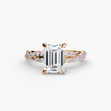 Inel Twisted Pave Solitaire