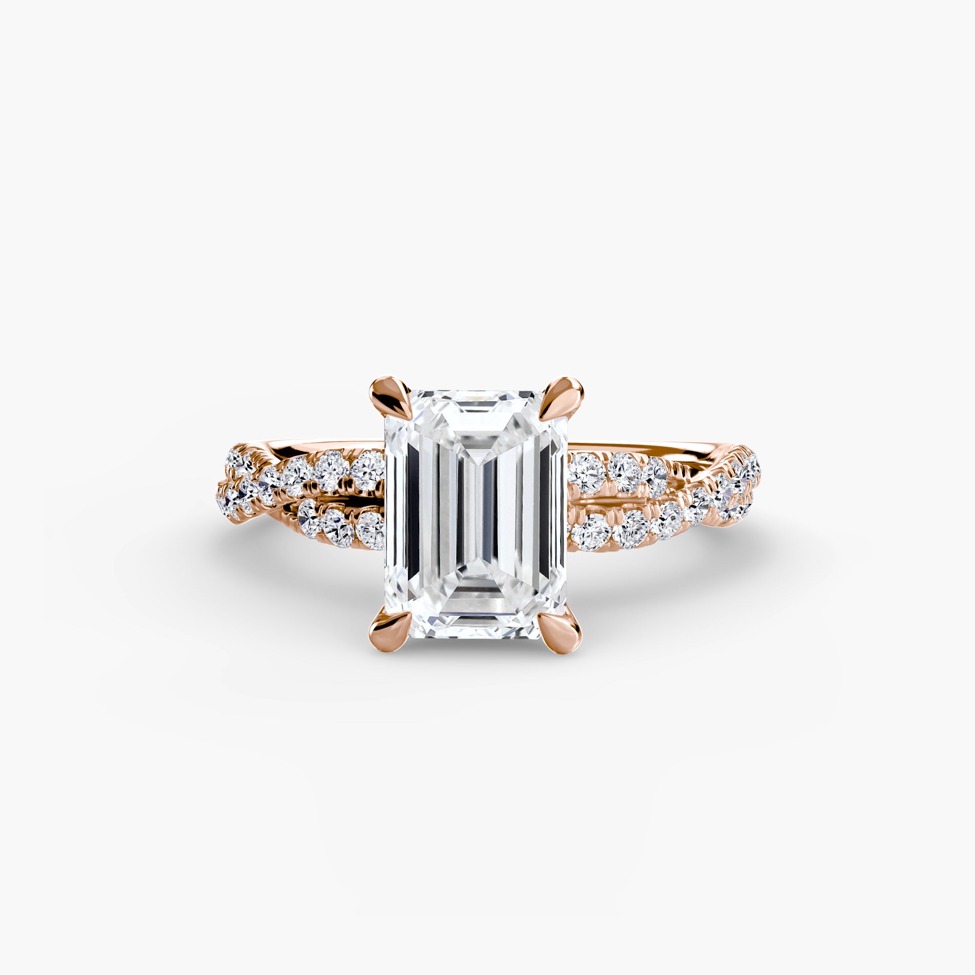 Inel Twisted Pave Solitaire