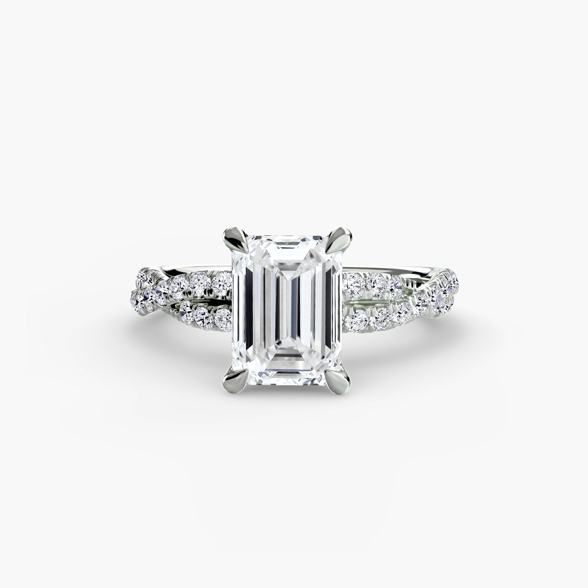 Inel Twisted Pave Solitaire