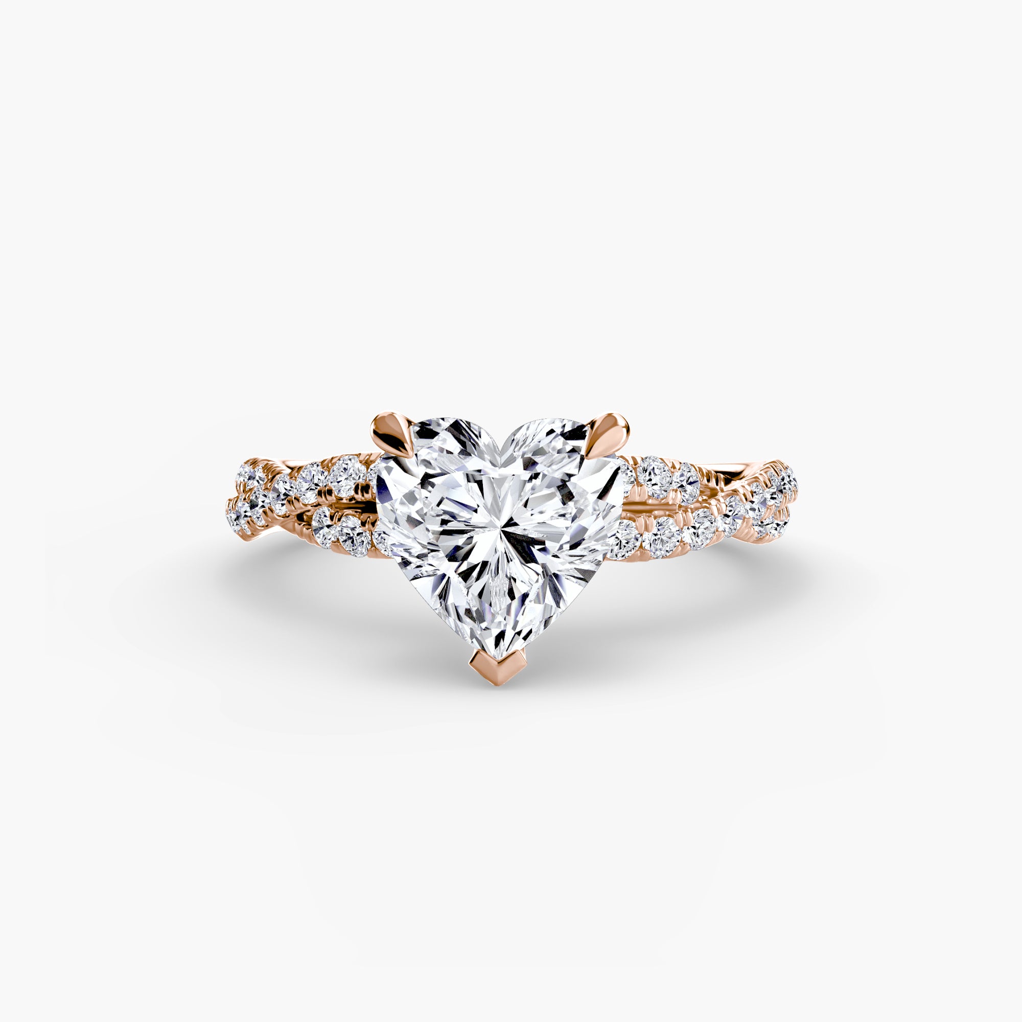 Inel Twisted Pave Solitaire