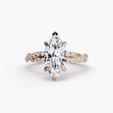 Inel Twisted Pave Solitaire
