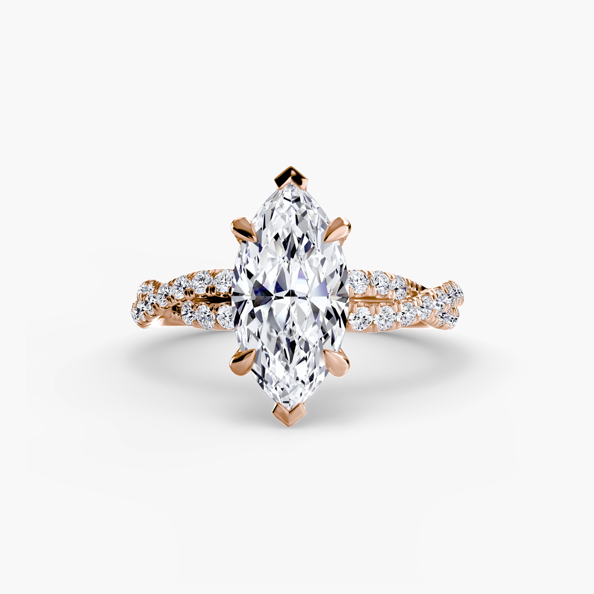 Inel Twisted Pave Solitaire