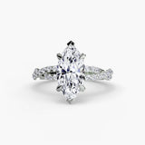 Inel Twisted Pave Solitaire