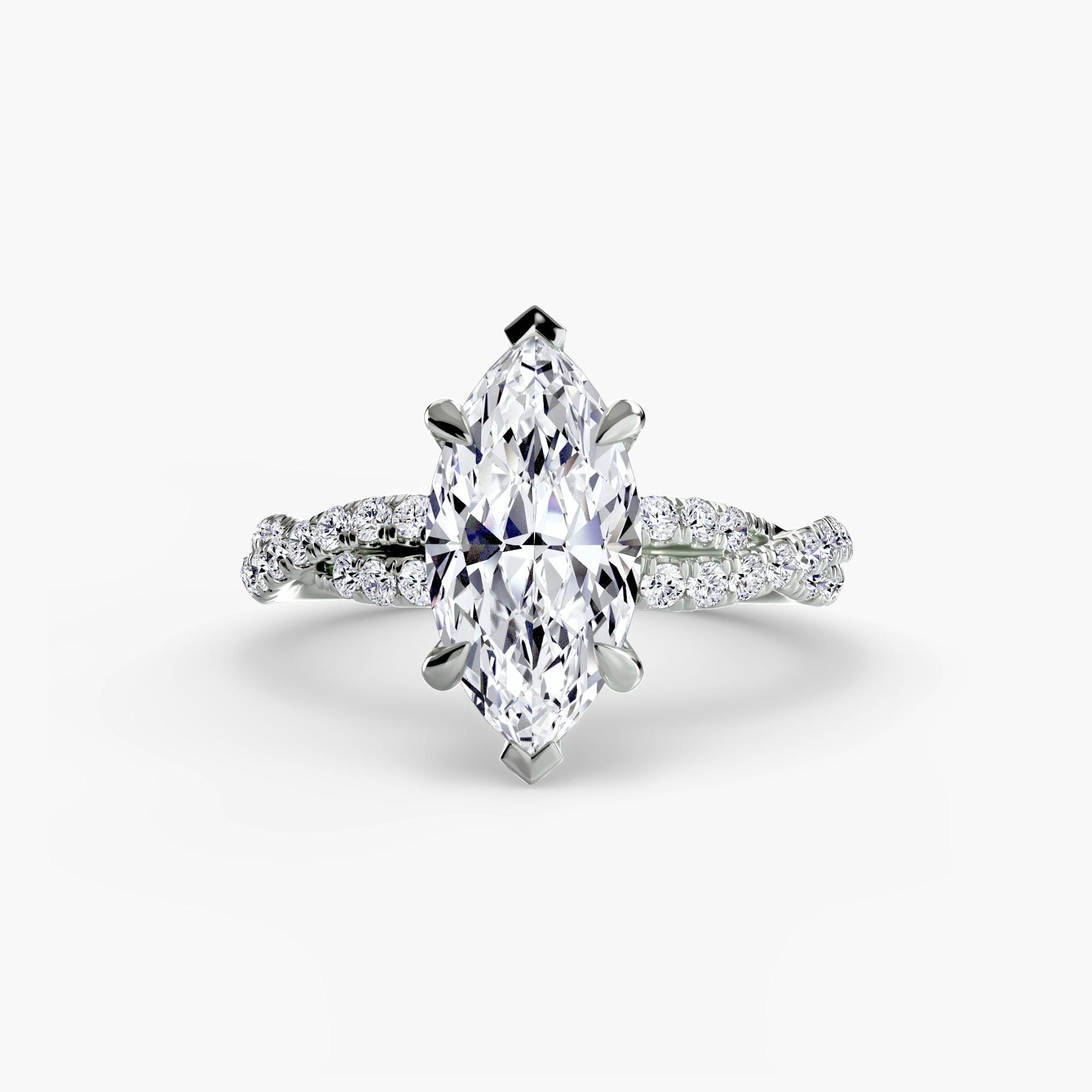 Inel Twisted Pave Solitaire