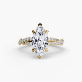 Inel Twisted Pave Solitaire