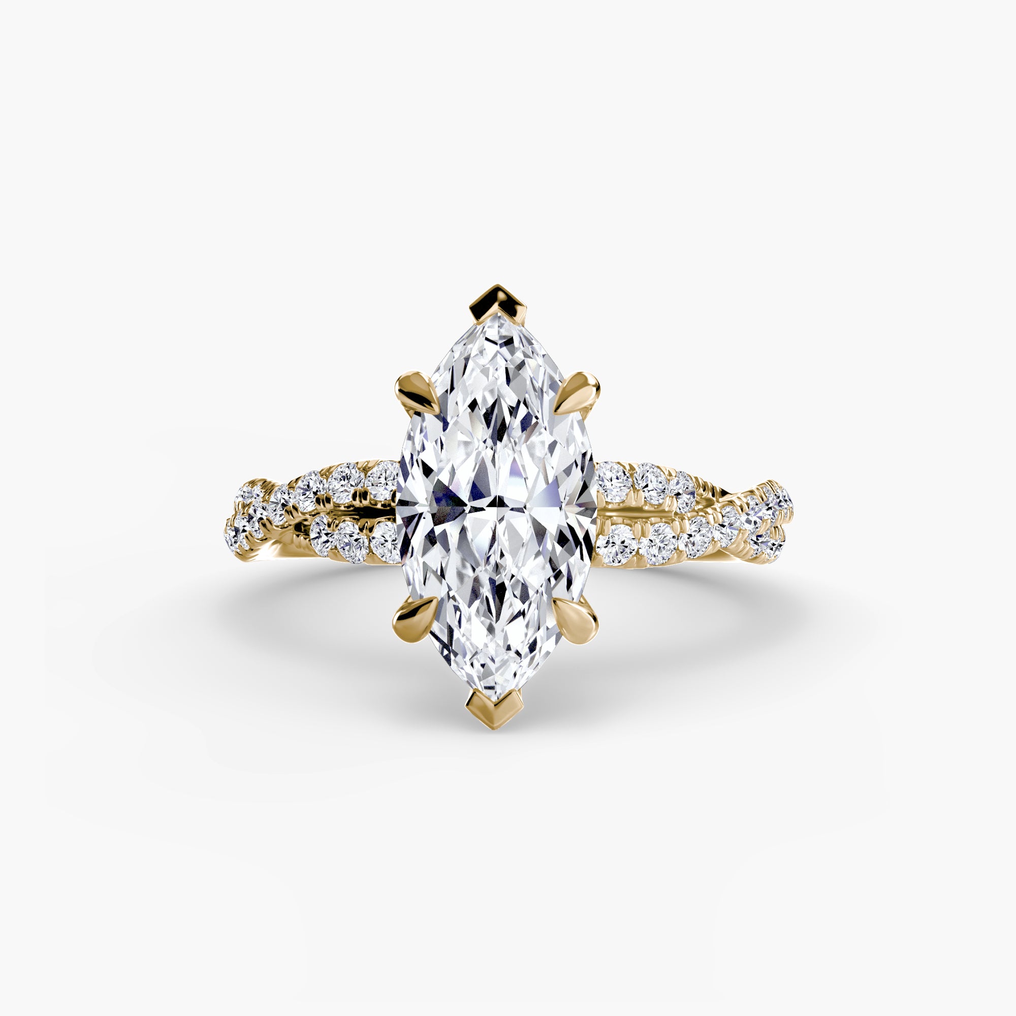 Inel Twisted Pave Solitaire