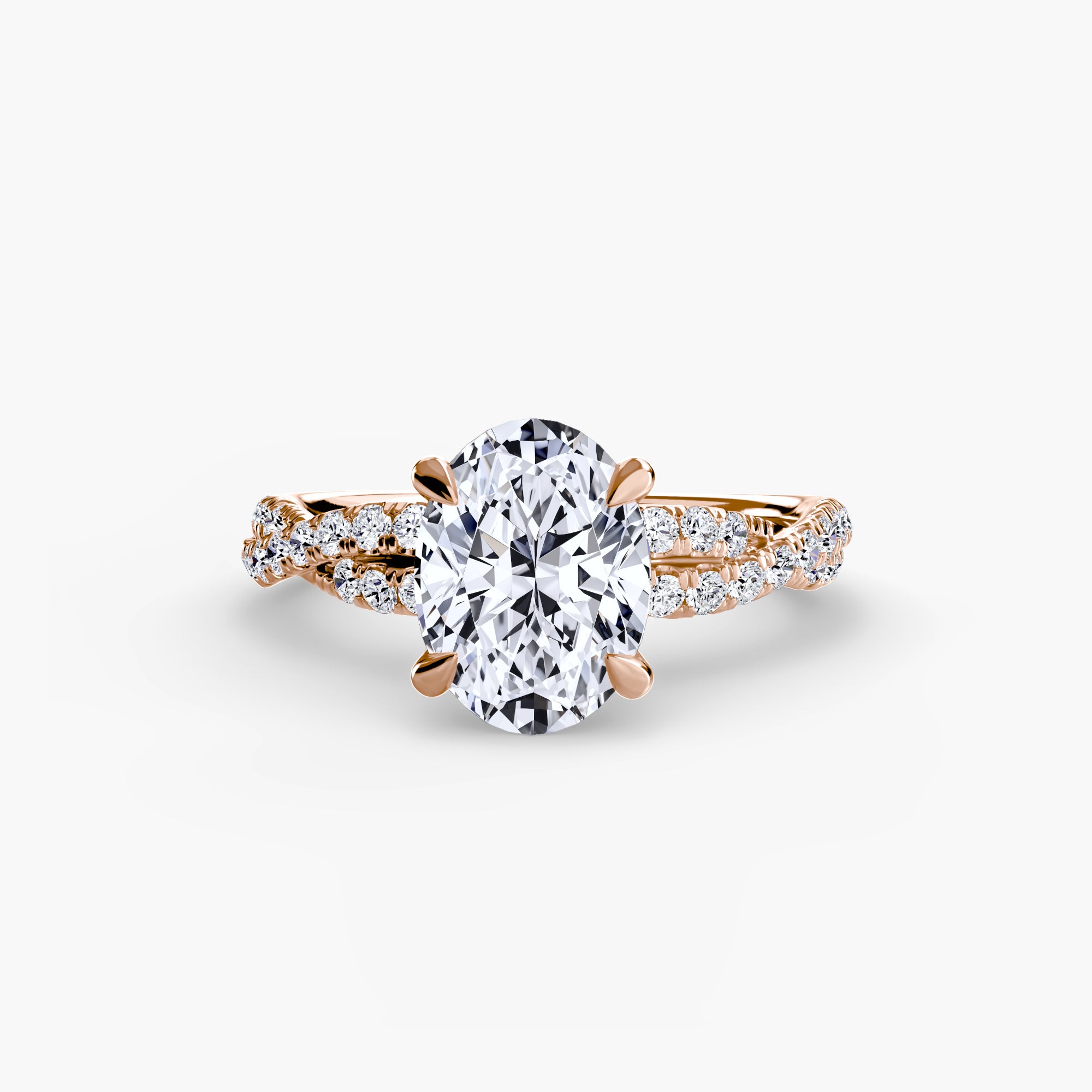 Inel Twisted Pave Solitaire