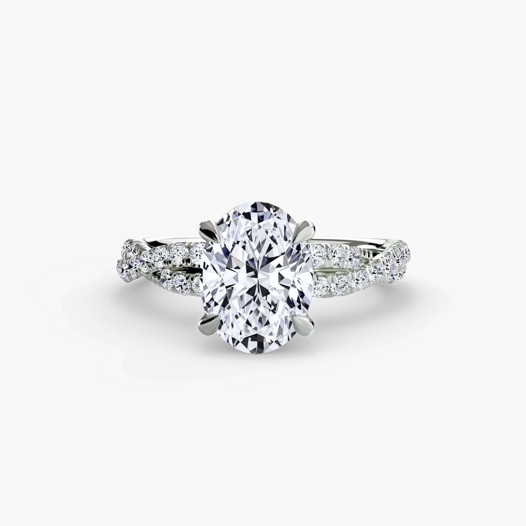 Inel Twisted Pave Solitaire