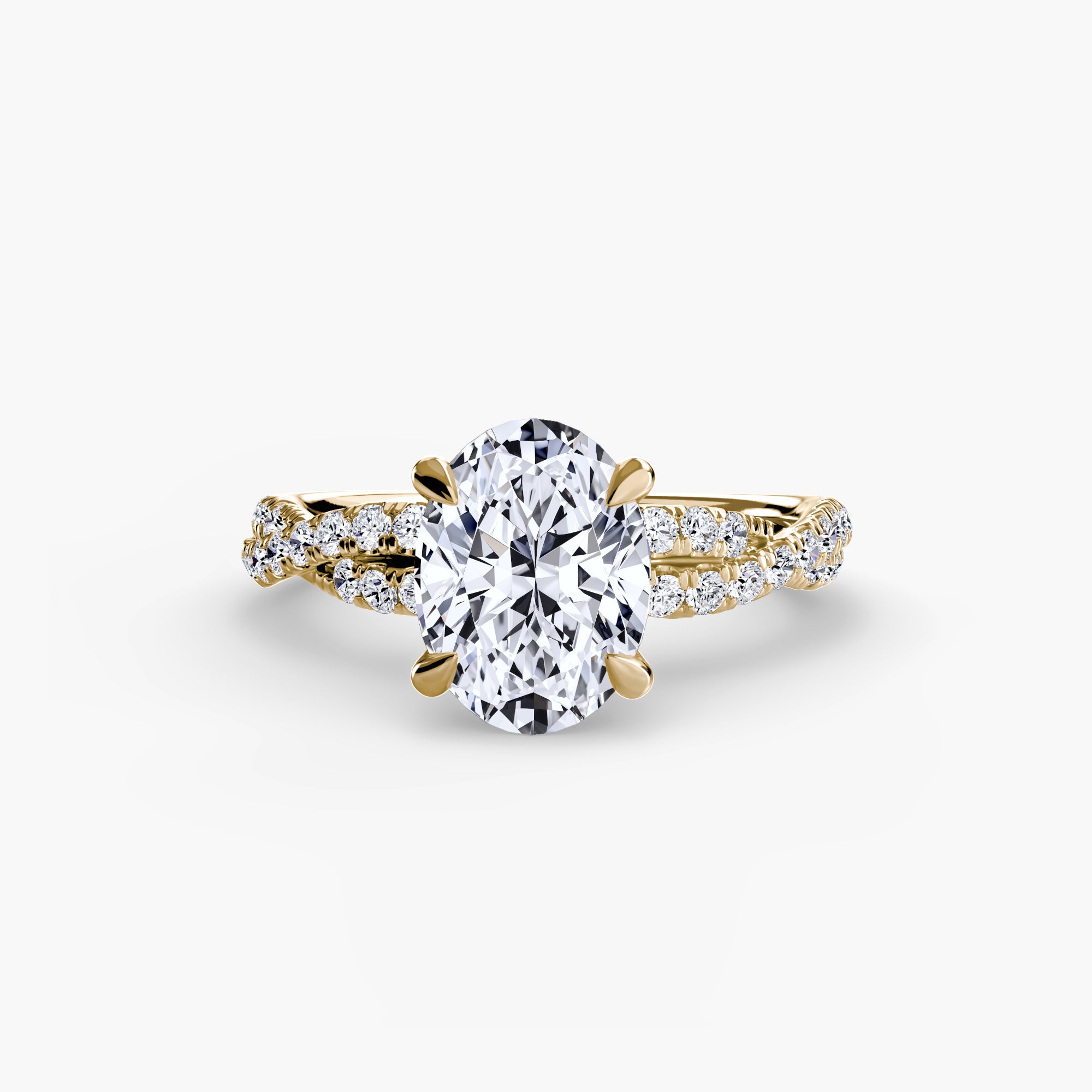 Inel Twisted Pave Solitaire