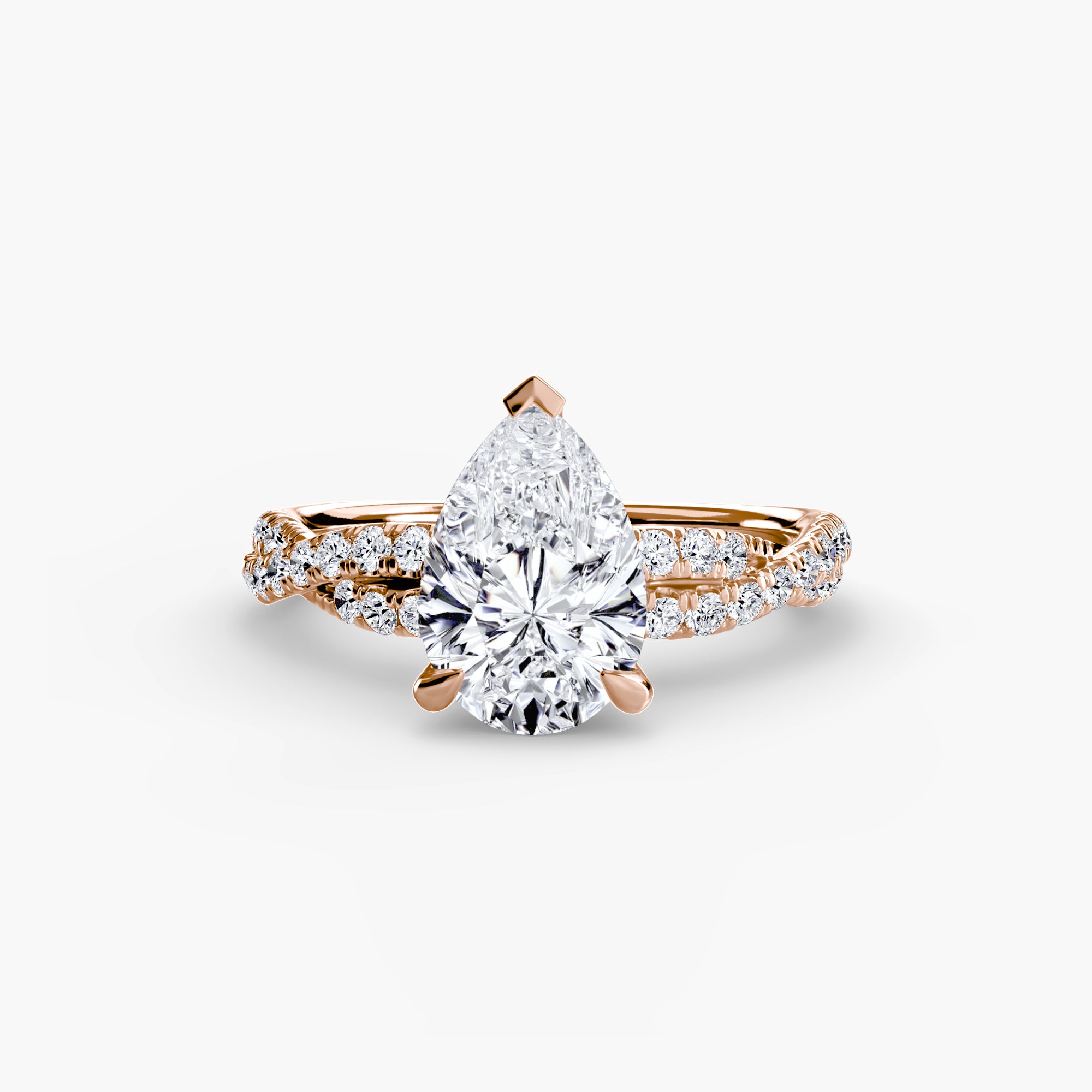 Inel Twisted Pave Solitaire
