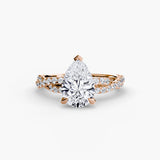 Inel Twisted Pave Solitaire