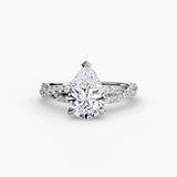 Inel Twisted Pave Solitaire