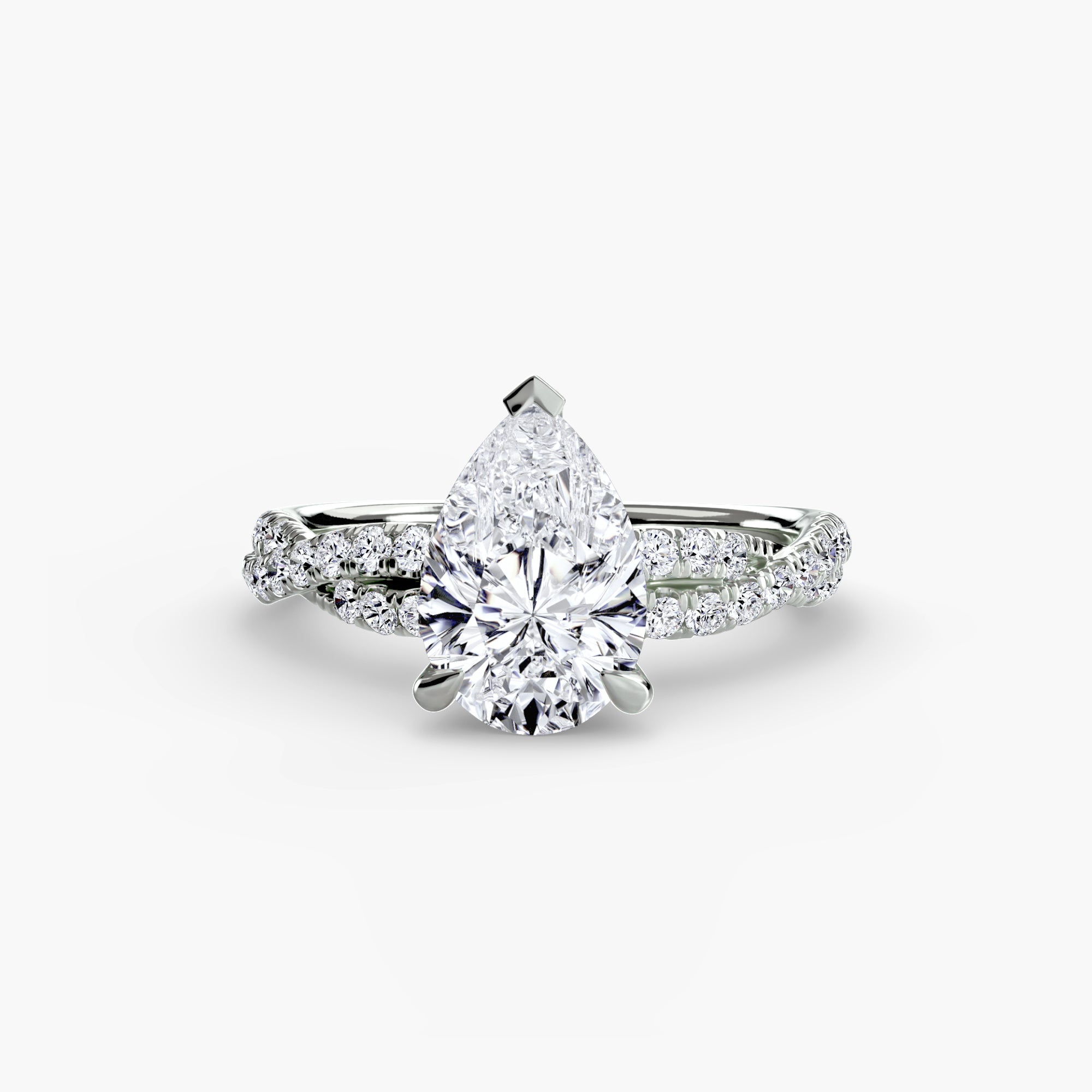 Inel Twisted Pave Solitaire