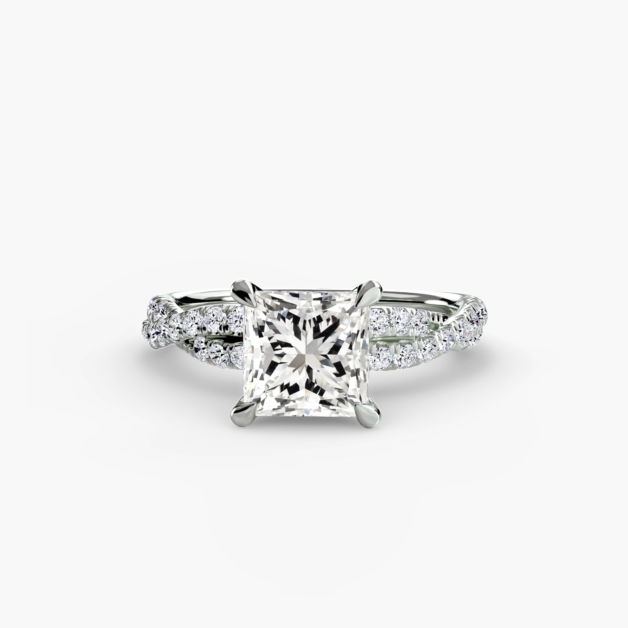 Inel Twisted Pave Solitaire