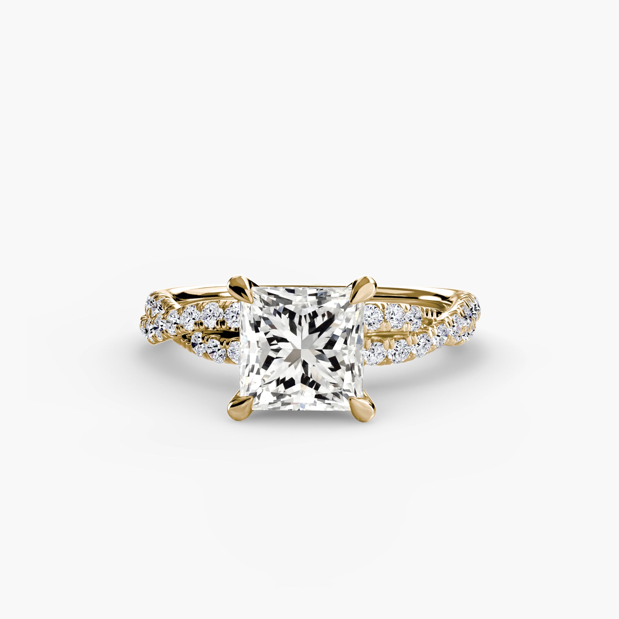 Inel Twisted Pave Solitaire