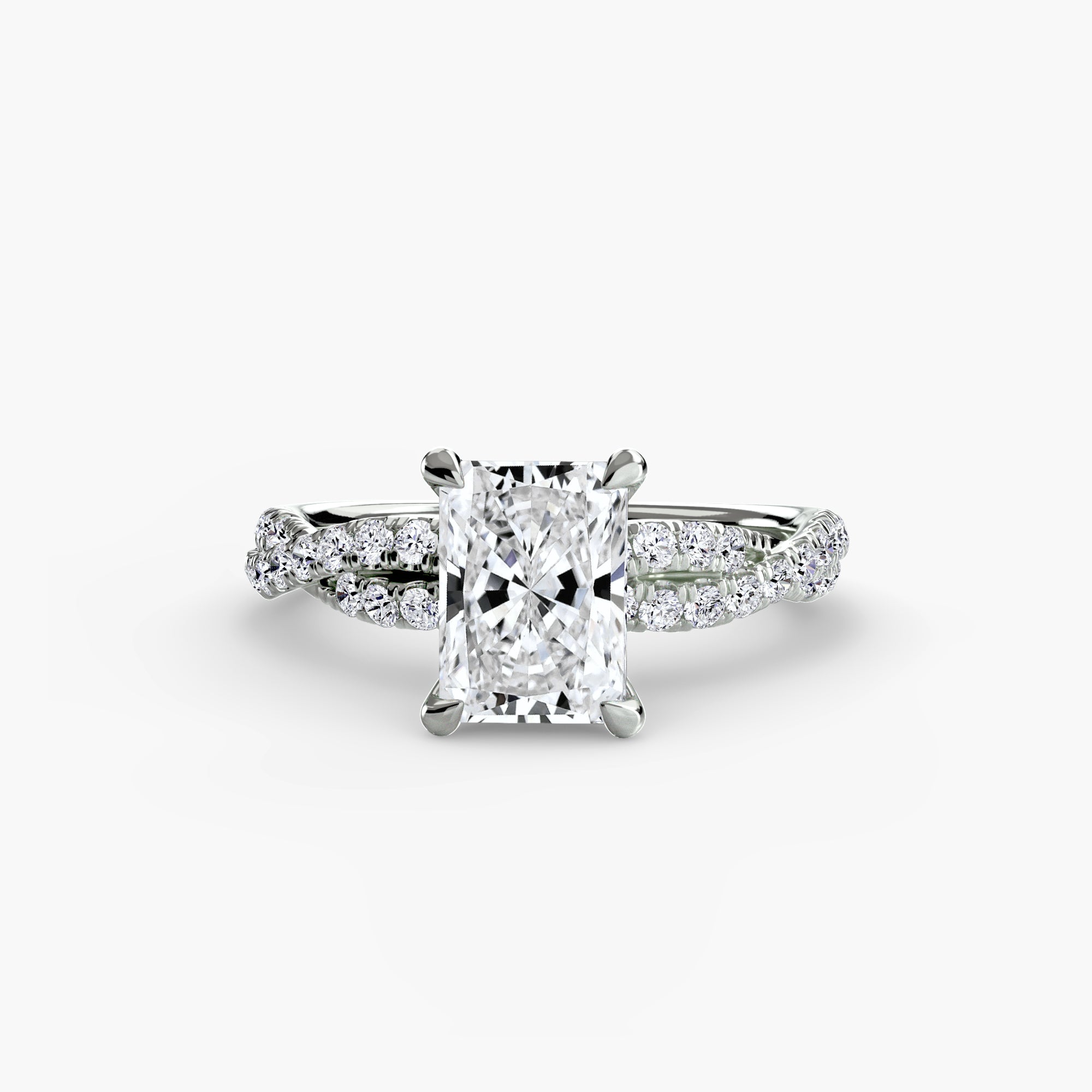 Inel Twisted Pave Solitaire
