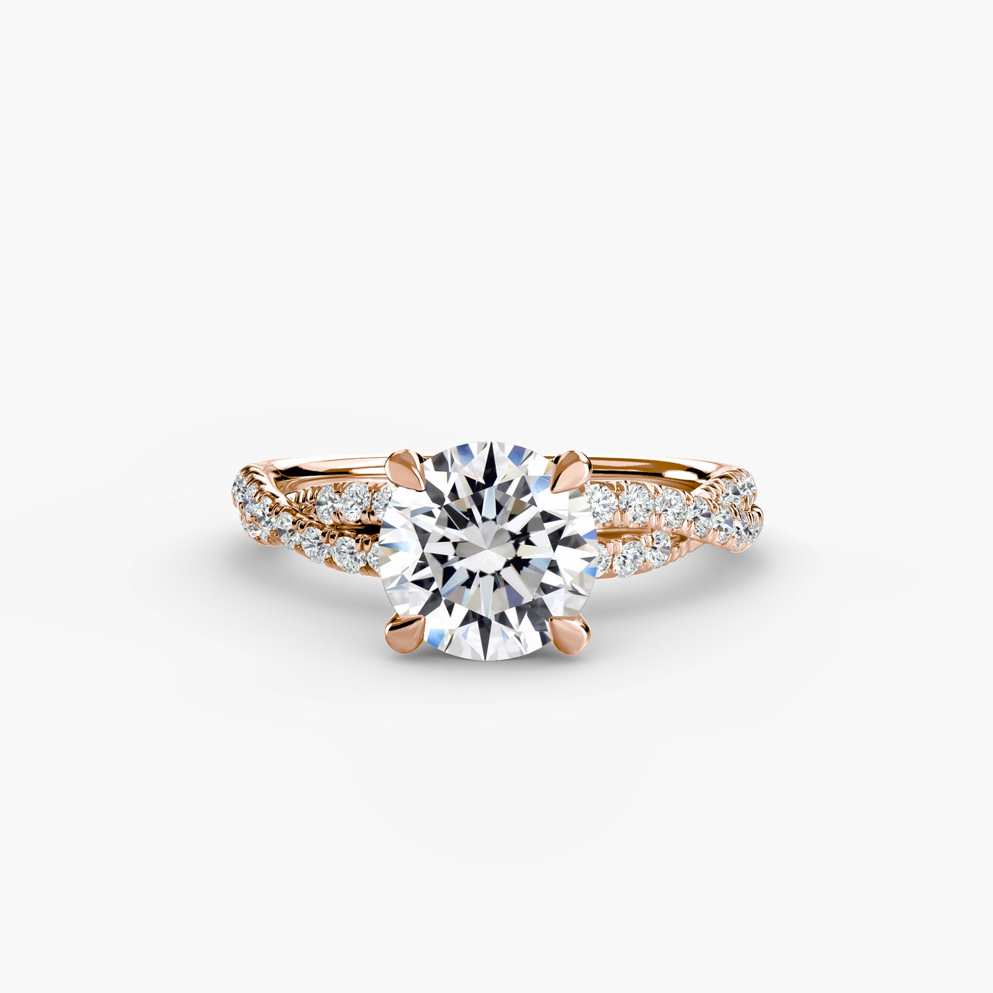 Inel Twisted Pave Solitaire
