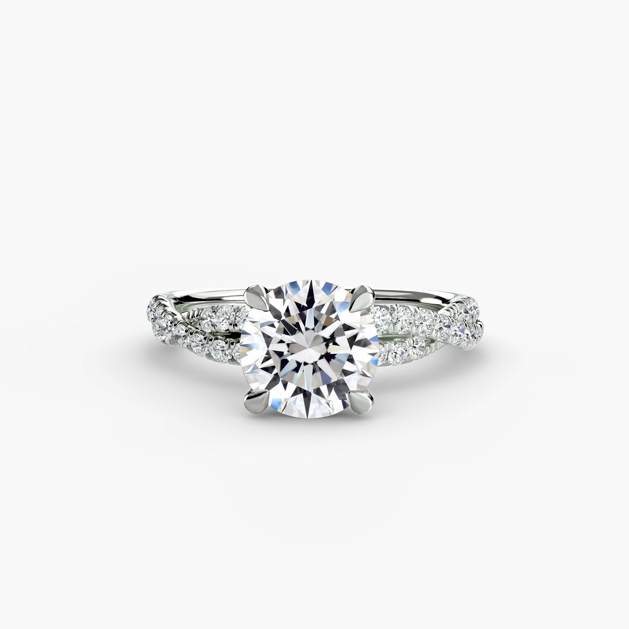 Inel Twisted Pave Solitaire
